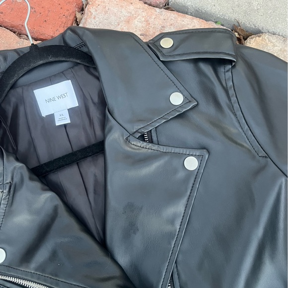 Nine West vegan leather jacket sz XL - Picture 5 of 8
